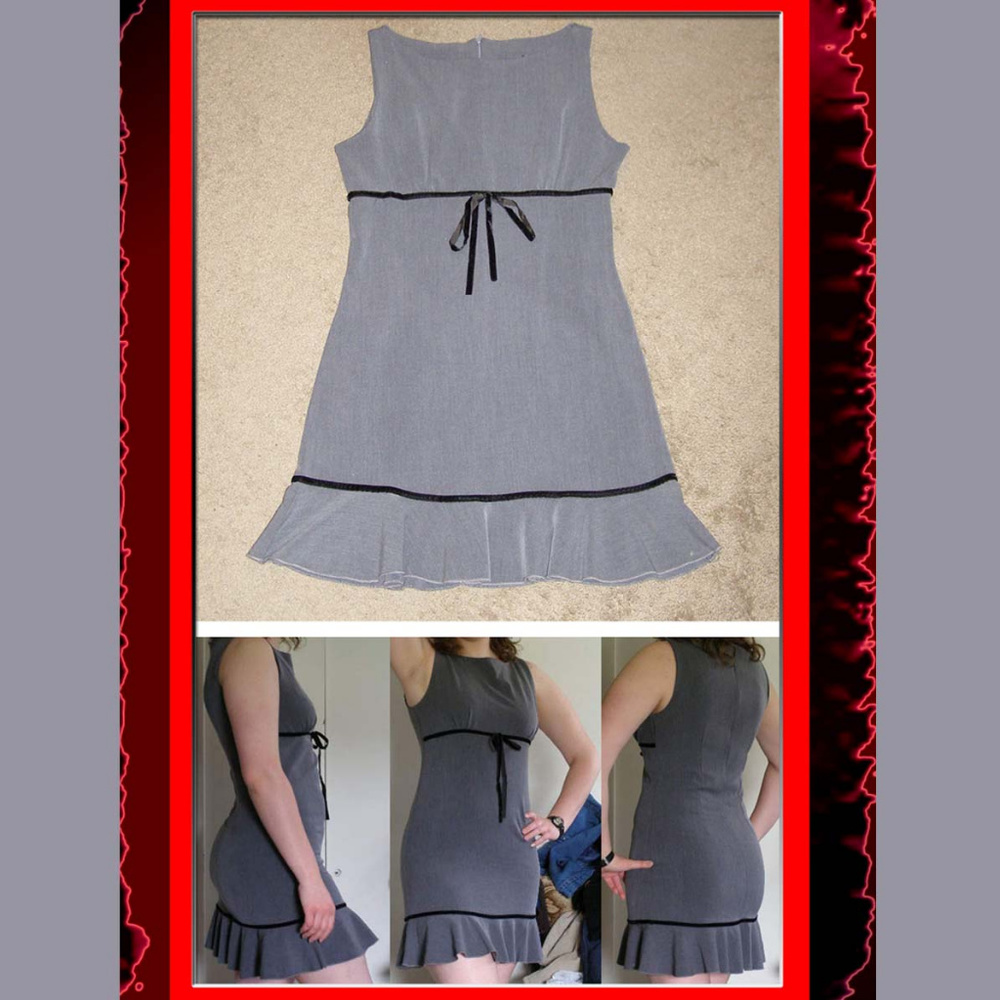 New gray sexy mini dress size Large 8-10 stretchy